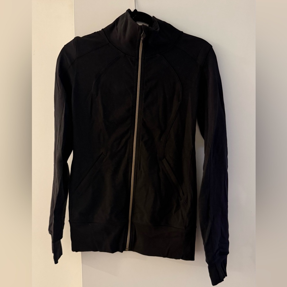 ♥️women’s lululemon Black Zip-Up track Jacket | long sleeve zipup running jacket